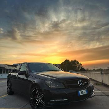 My Mercedes W204 with a beatiful sky